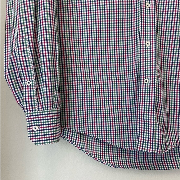 🆕 Southern Tide Gingham Button Down - Navy, Green, Red, & White - Picture 7 of 13